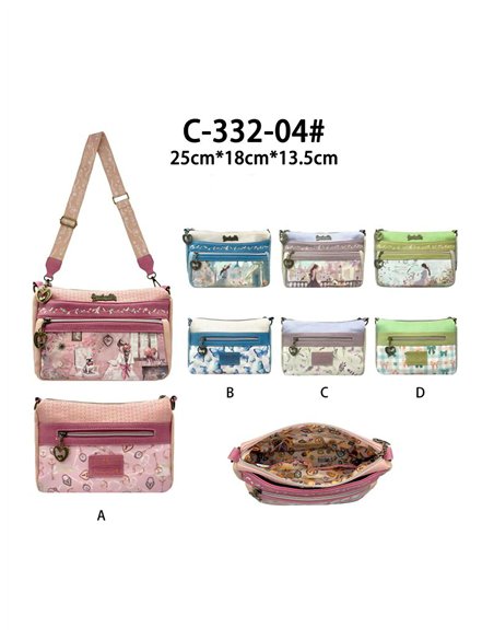 Bandolera estampada multi bolsillo