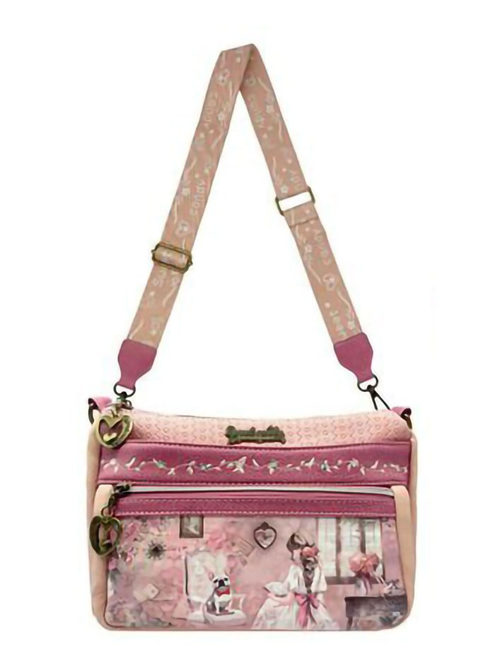 Bandolera estampada multi bolsillo