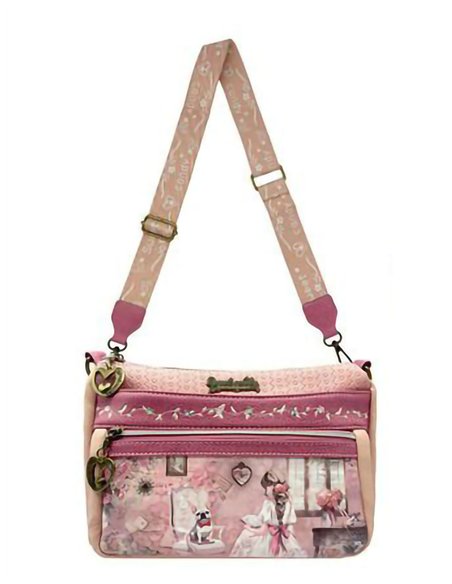 Bandolera estampada multi bolsillo