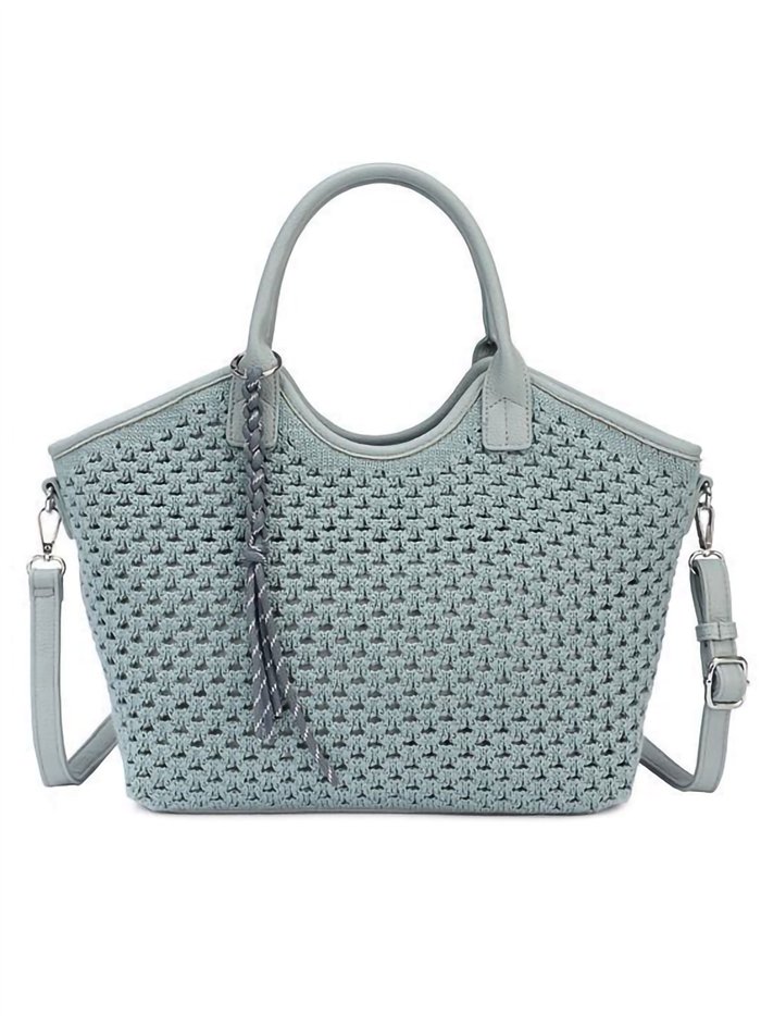 Sacola de compras de crochê com cabide