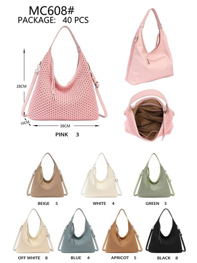 Bolso hobo crochet calado con colgador 2