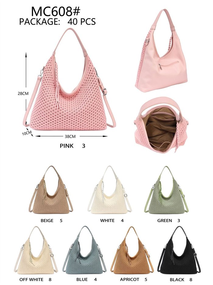 Bolso hobo crochet calado con colgador