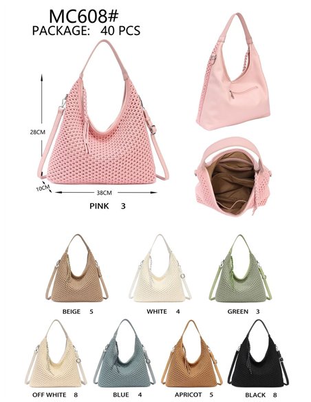 Bolso hobo crochet calado con colgador