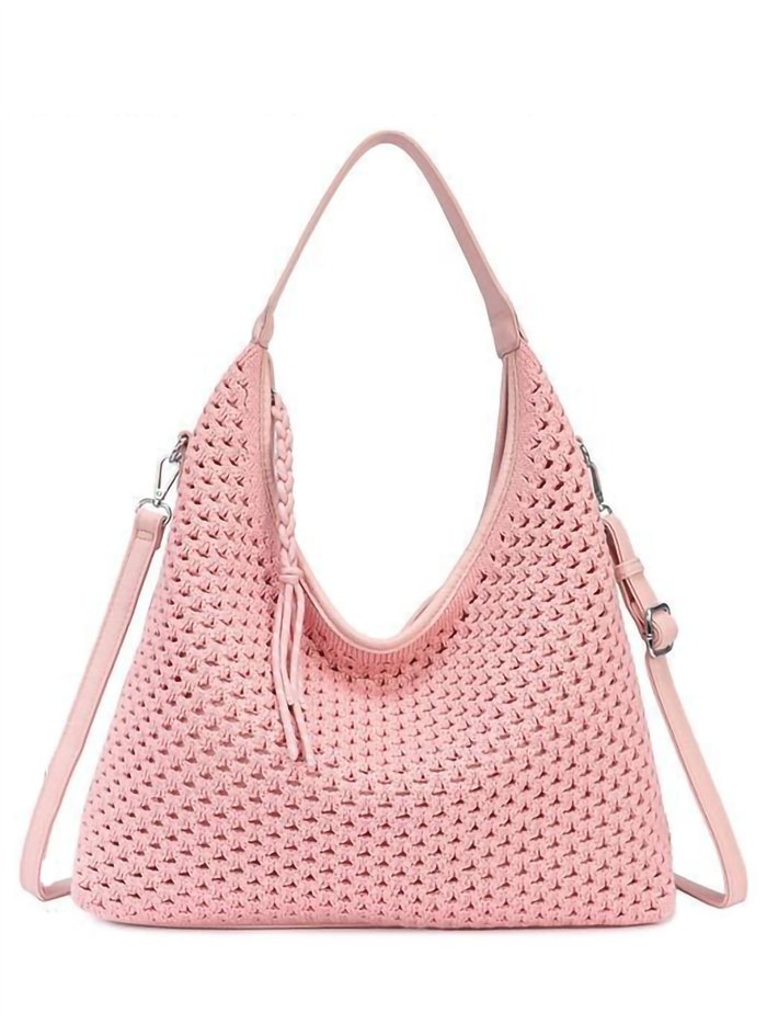 Bolso hobo crochet calado con colgador