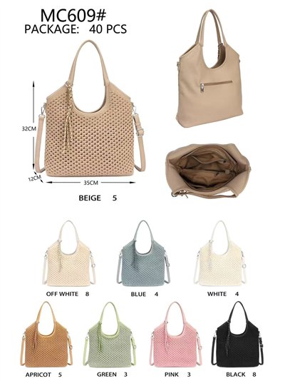 Borsa shopper all'uncinetto con appendiabiti 2