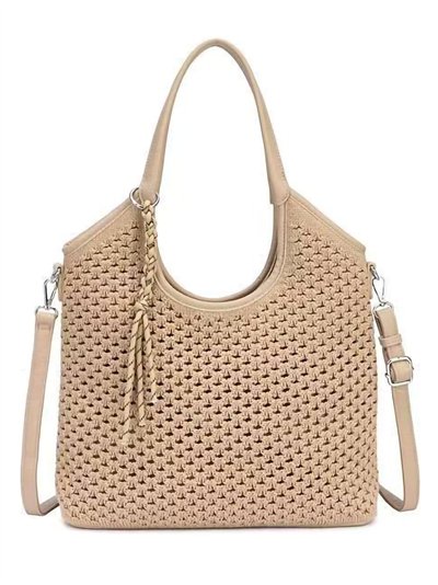 Borsa shopper all'uncinetto con appendiabiti