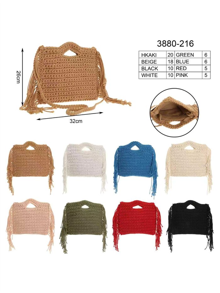 Gehäkelte Tragetasche mit Fransen