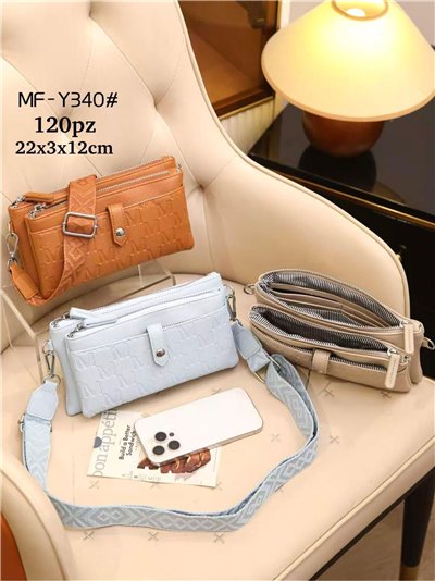 Mini bandolera cartera con triple cremallera