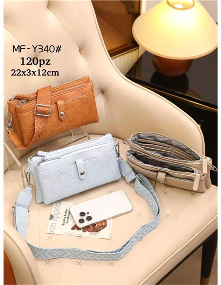 Mini bandolera cartera con triple cremallera