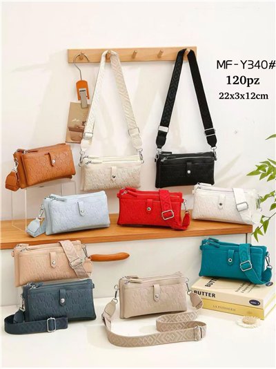 Mini bandolera cartera con triple cremallera 2