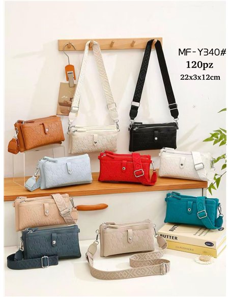 Mini bandolera cartera con triple cremallera