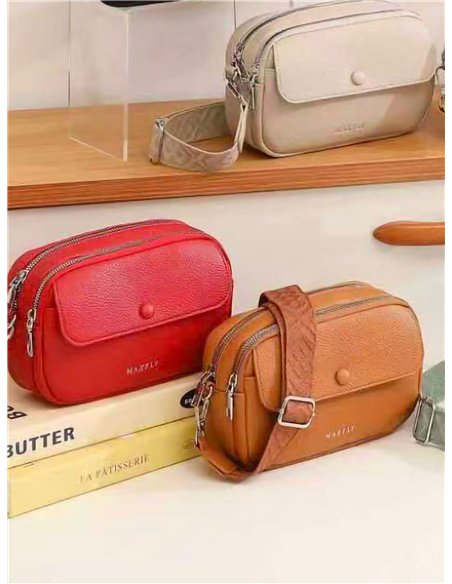 Borsa a tracolla compatta con doppia cerniera