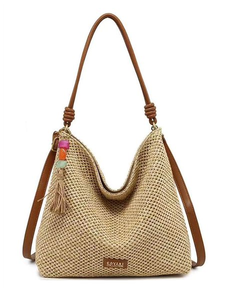 Bast-Hobotasche mit Quaste