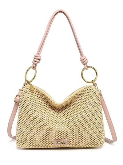 Sac hobo en raphia avec anneaux