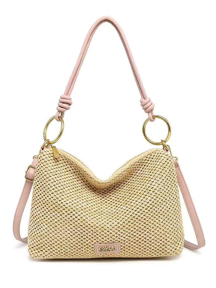 Sac hobo en raphia avec anneaux