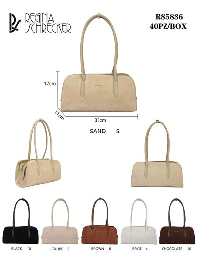 borsa baguette effetto scamosciato 2