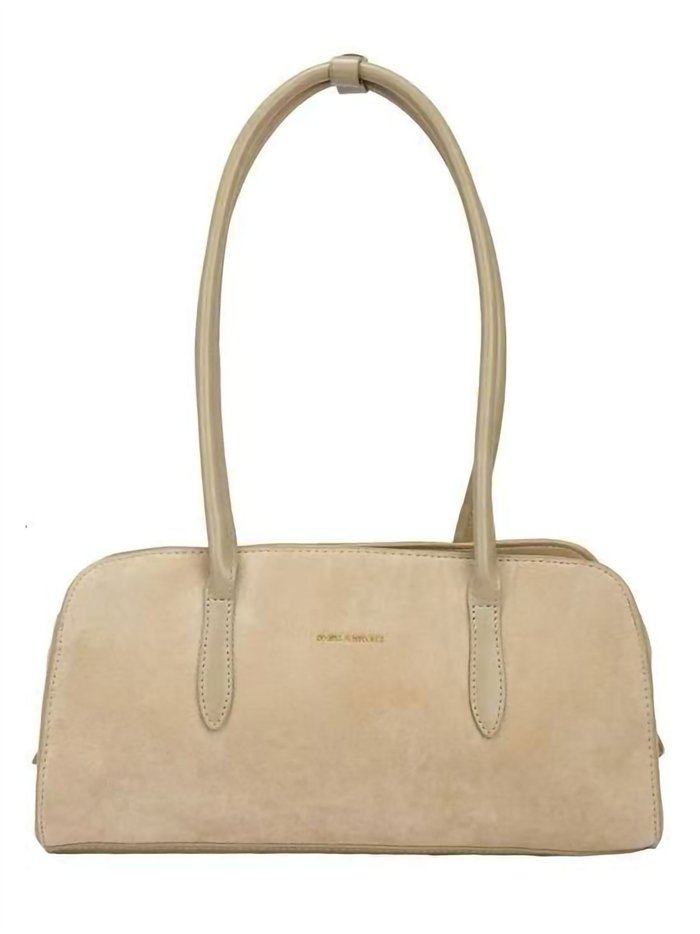 borsa baguette effetto scamosciato