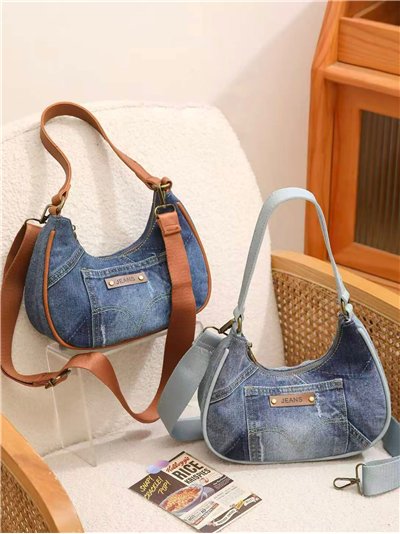 Bolso hobo denim bicolor