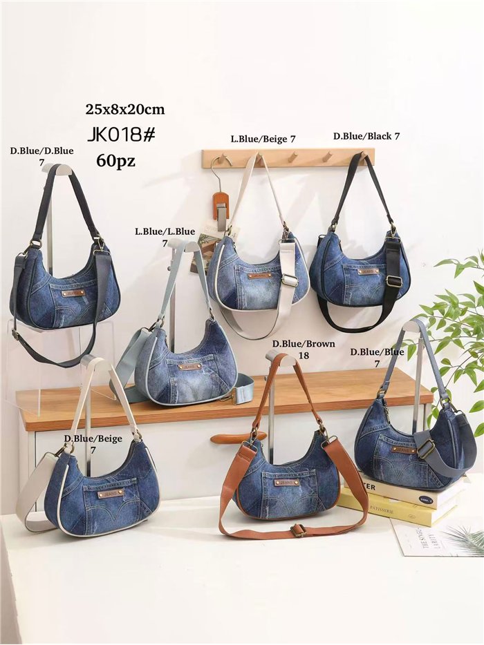 Sac hobo en denim bicolore