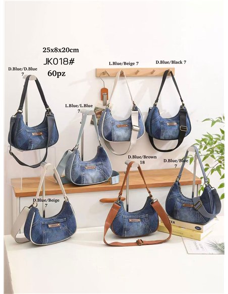 Sac hobo en denim bicolore