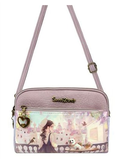 Bolsa de ombro compacta estampada