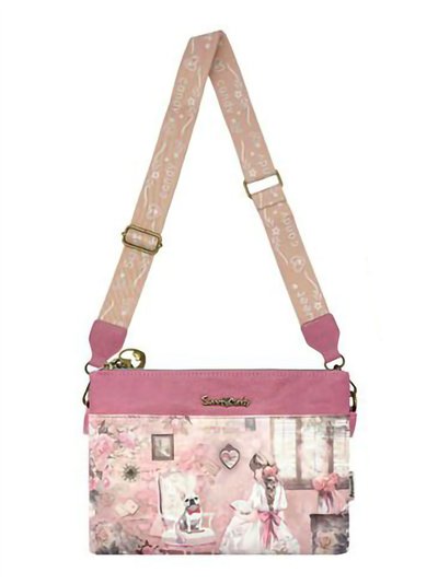 Bolsa de ombro estampada com zíper triplo