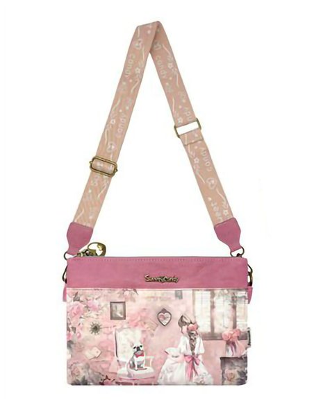 Bedruckte Schultertasche mit Dreifachreißverschluss