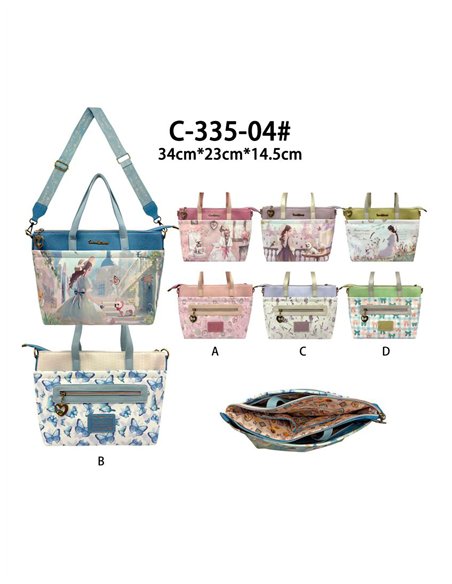 Borsa shopper stampata di grandi dimensioni