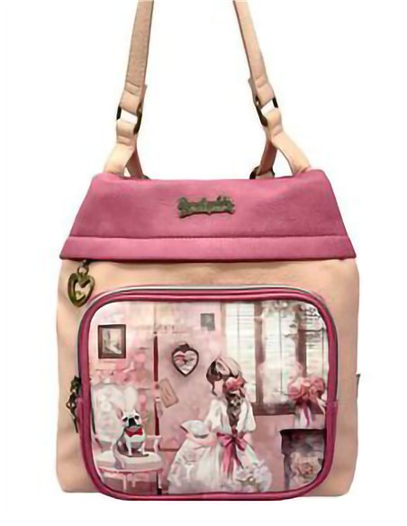 Bedruckter Rucksack mit Taschen