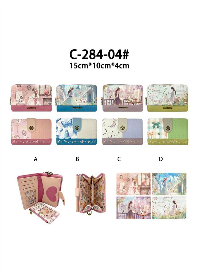 Monedero estampado compacto