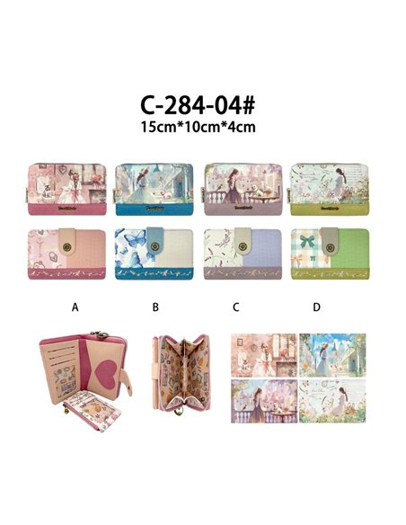 Monedero estampado compacto