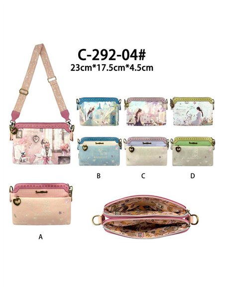 Bedruckte Schultertasche mit Nieten