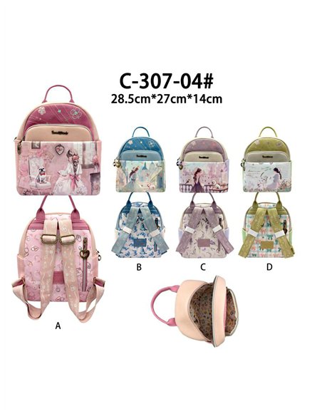 Zaino con stampa di bambole