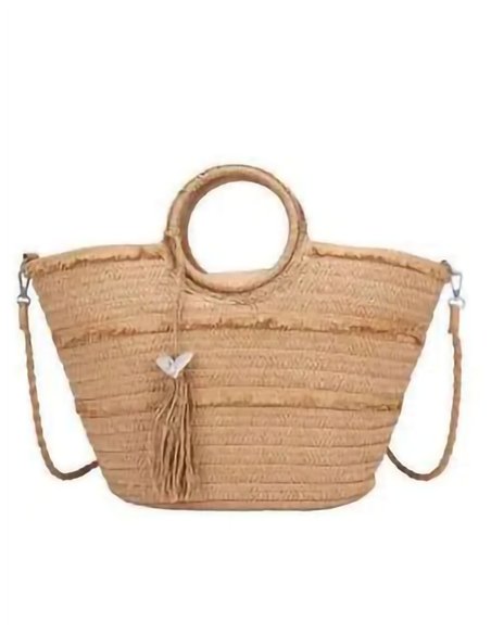 Capazo de rafia con asa redonda