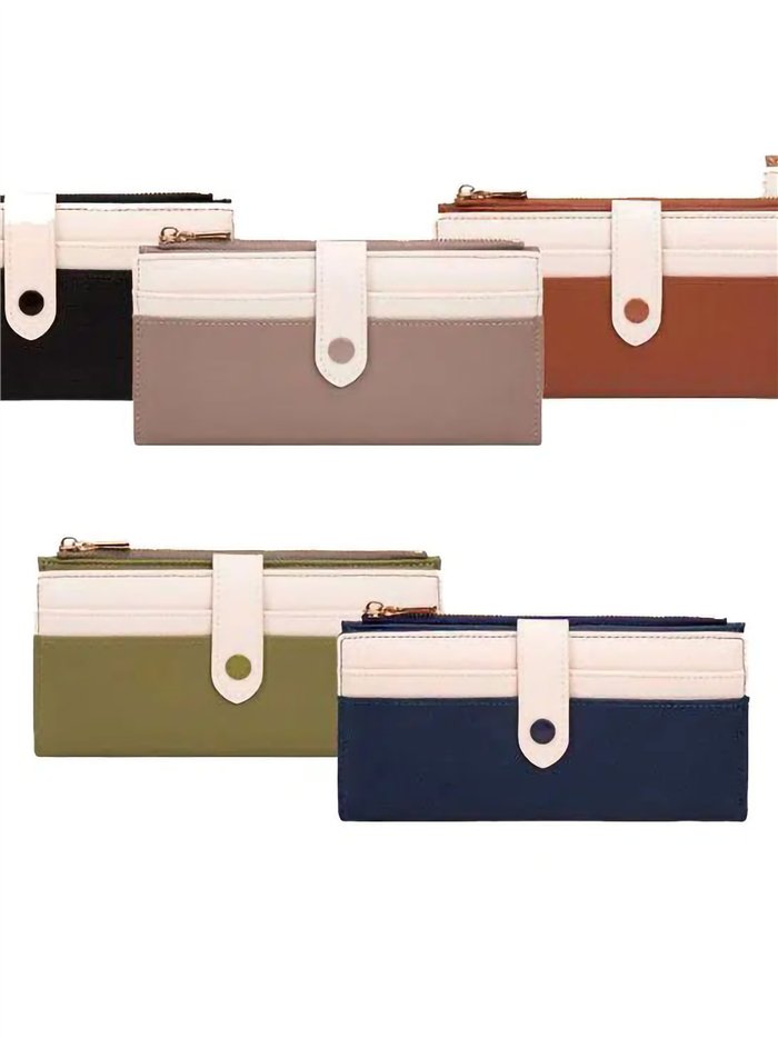 Cartera larga bicolor con cremallera