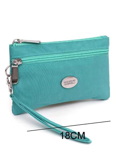 Porte-monnaie double en nylon avec fermeture éclair