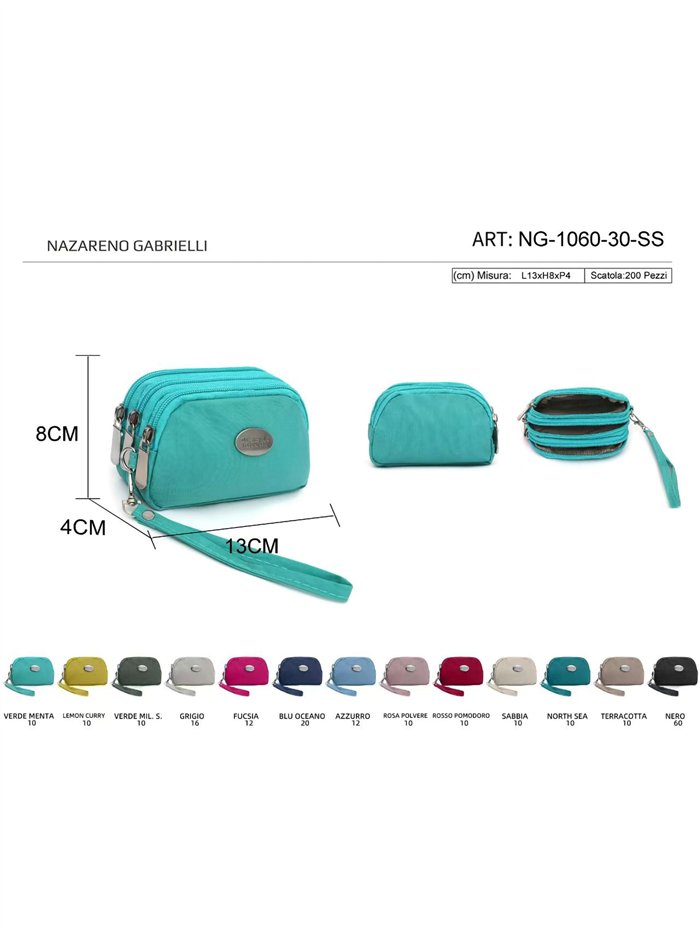 Monedero nylon mini triple