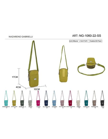 Mini bolso porta móvil nylon multibolsillos