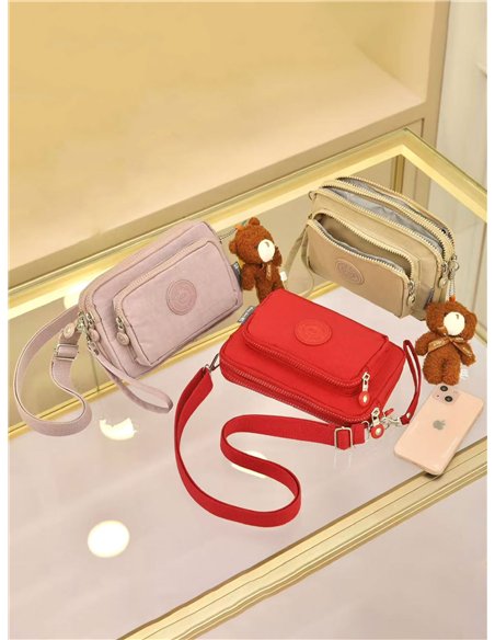 Bandolera nylon con charm de osito