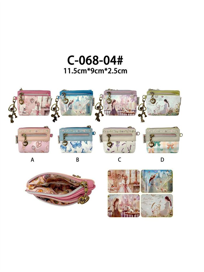 Monedero tarjetero mini estampado