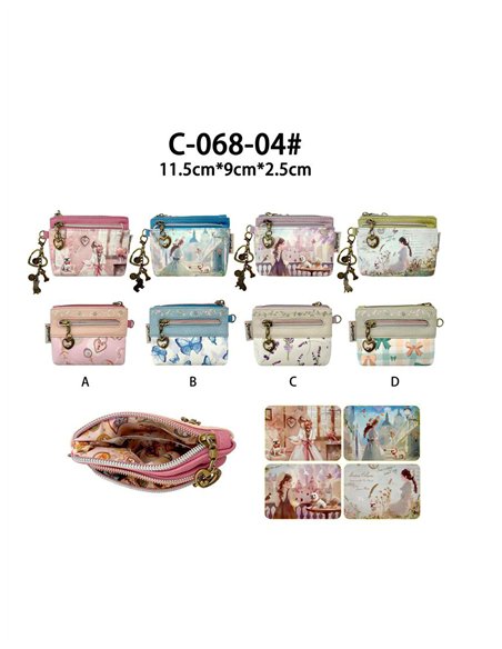 Monedero tarjetero mini estampado