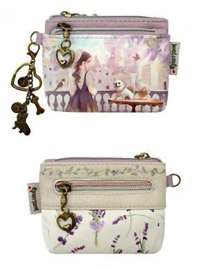 Monedero tarjetero mini estampado