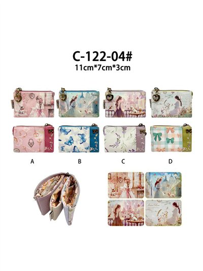 Bedruckte Geldbörse mit Dreifachreißverschluss 2