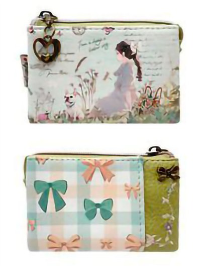 Bedruckte Geldbörse mit Dreifachreißverschluss