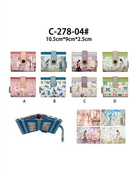 Monedero tarjetero plegable estampado