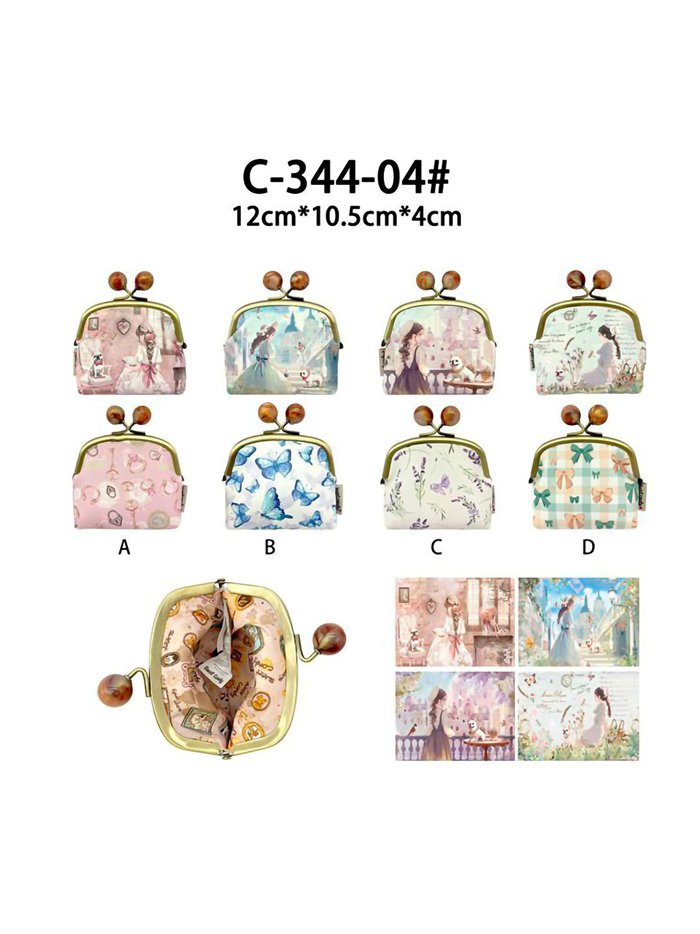 Monedero boquilla vintage estampado