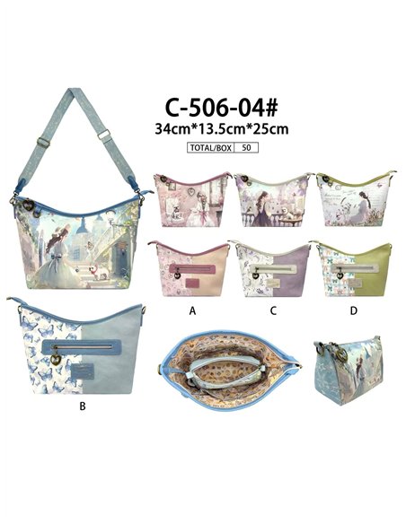 Printed slouch shoulder bag