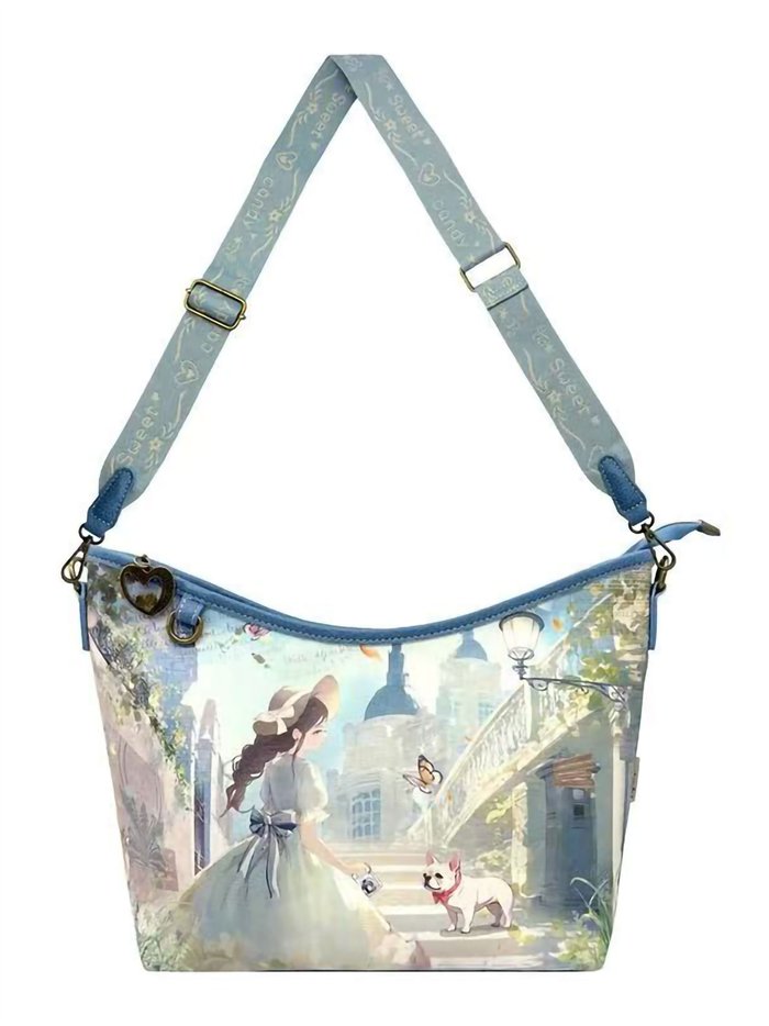 Printed slouch shoulder bag