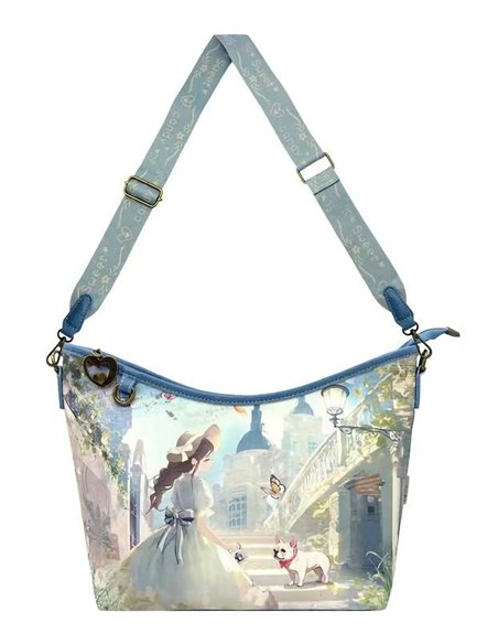 Printed slouch shoulder bag