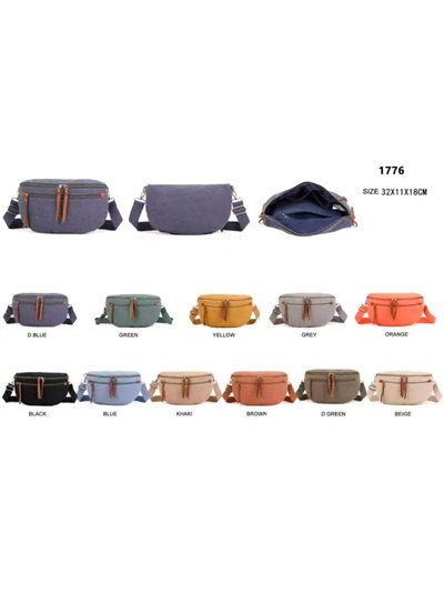 Pochete casual de lona com zíper 2